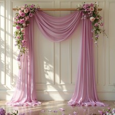 Wedding Arch Draping Fabric 1 Panel 28" x 19Ft Dusty Rose Arch Drapes Sheer B...