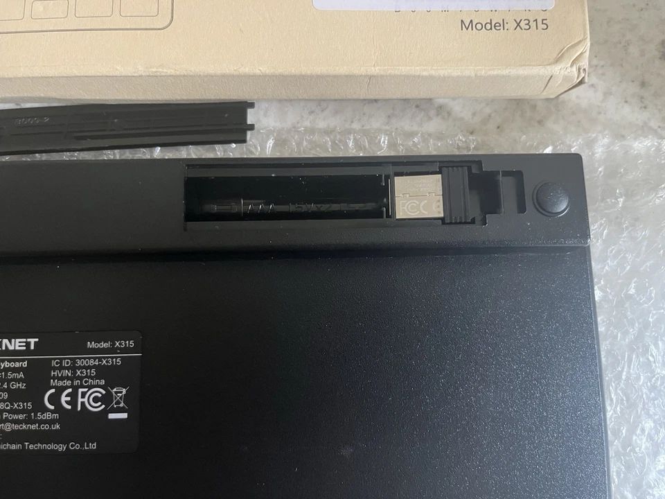 TECKNET Portable Cordless Wireless Keyboard Black, SKU X315 - Image 3 of 3