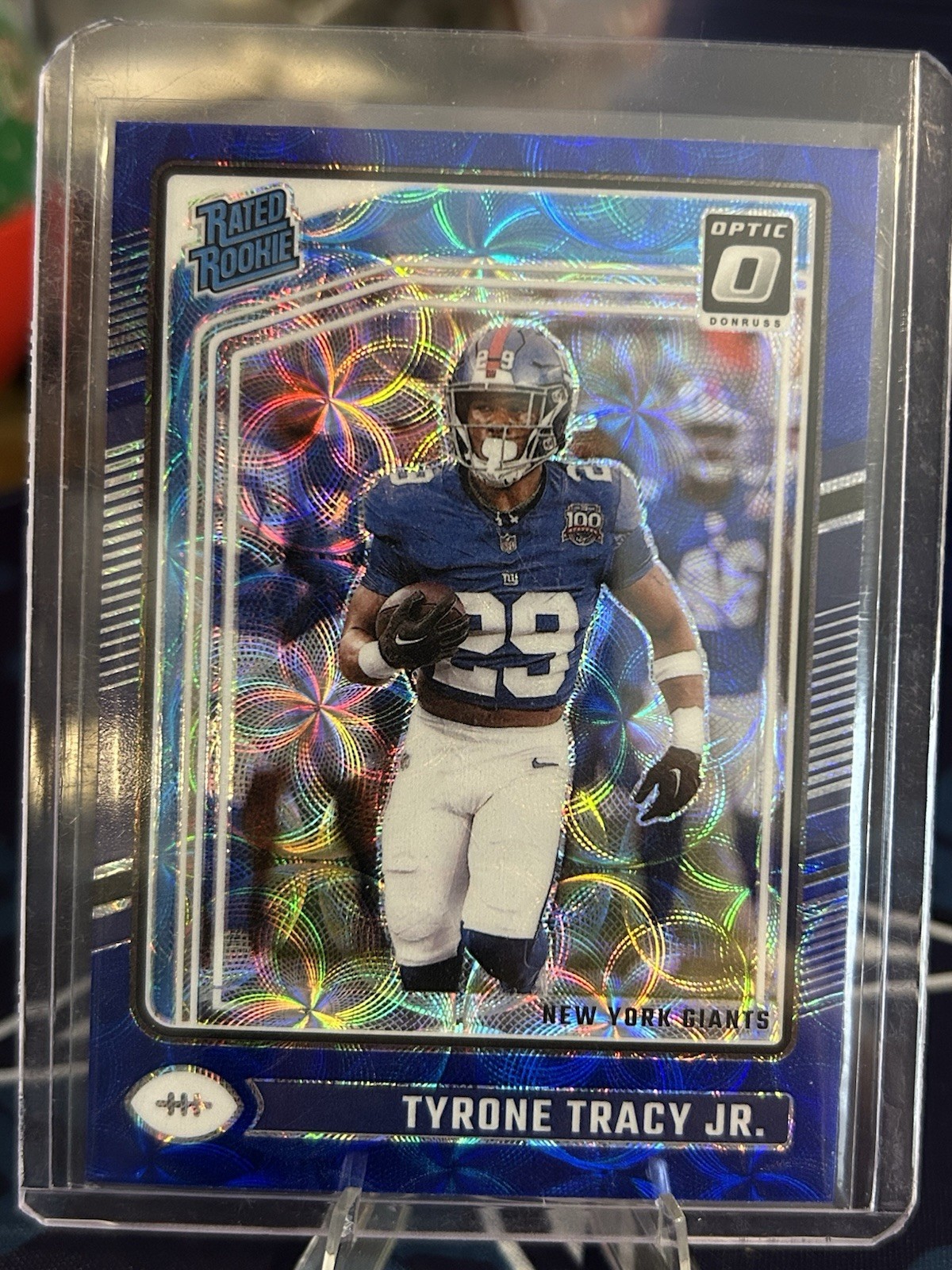 2024 Panini Donruss Optic - Rated Rookie Tyrone Tracy Jr. #259 Blue Scope Prizm
