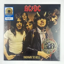 AC/DC Highway to Hell 50th Ann Gold Nugget Vinyl + Print NEW SEALED