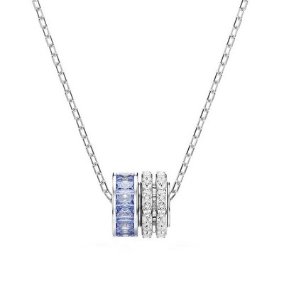 Swarovski Elements Three-Ring Necklace Women Blue Circle new