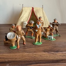 VTG Manoil Barclay Lot of 10 Soldiers Figures WWI Gunner Spotlight Paratrooper