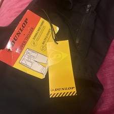 Dunlop Zipper Trousers Workwear Relaxed Fit Black Men’s Size Large New 34w 32 L