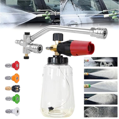 #ad #ad 1 4” Pressure Washer Foam Cannon with Dual Connector Double Tip Attachment USA $19.98