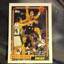 Topps 1992-93 Matt Geiger #322 Miami Heat NBA Draft Pick Basketball Card