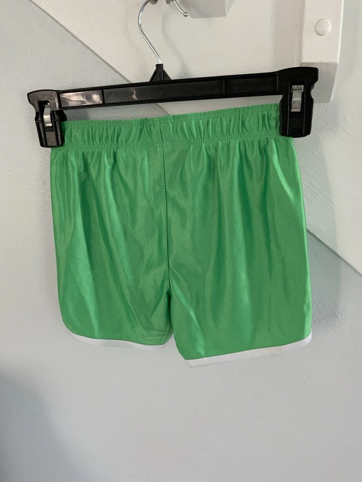 Shorts de ginástica de corrida feminino PUMA malha atlética logotipo verde elástico tamanho 4 - Imagem 2 de 3