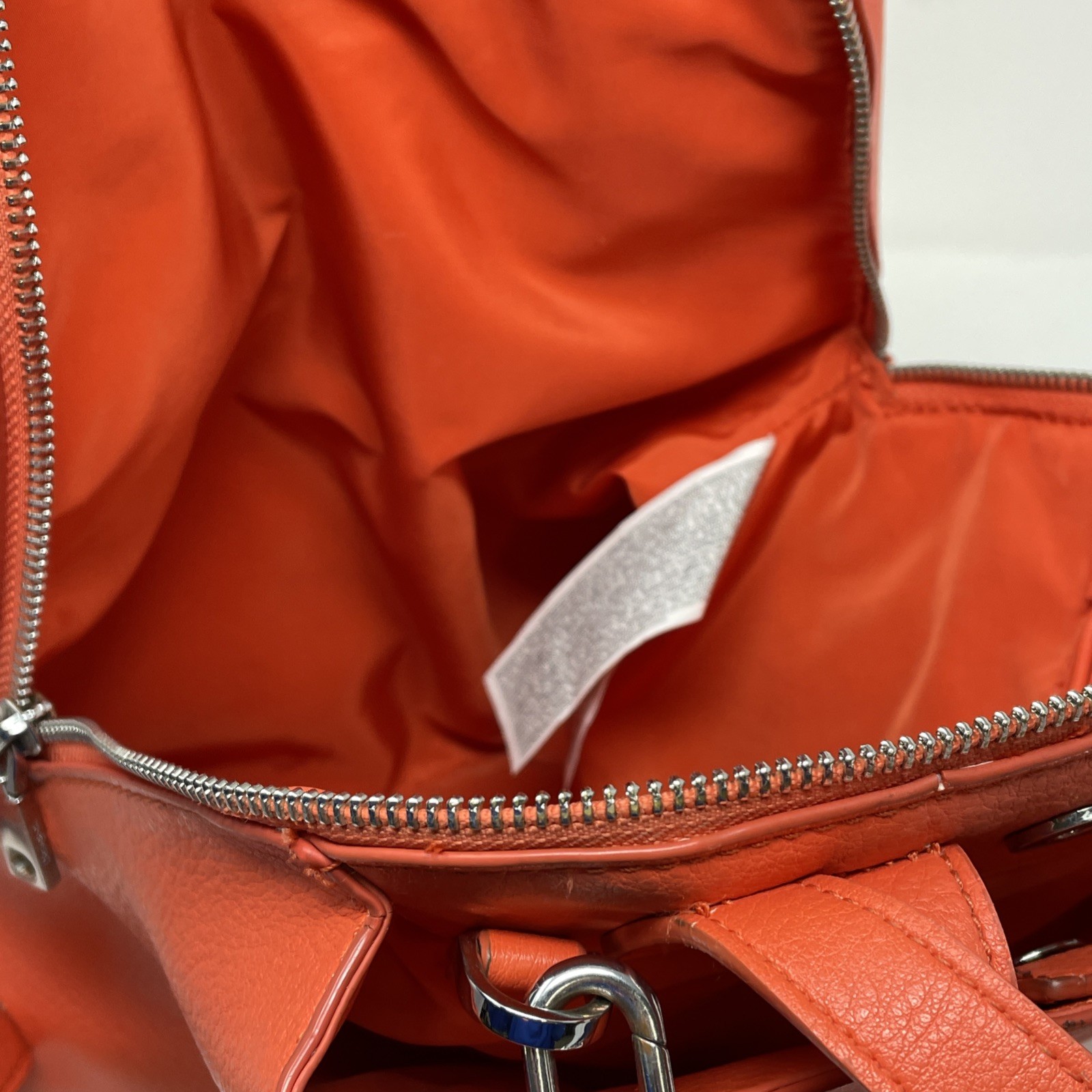 Desigual Orange Backpack Multi Position Faux Leat… - image 12