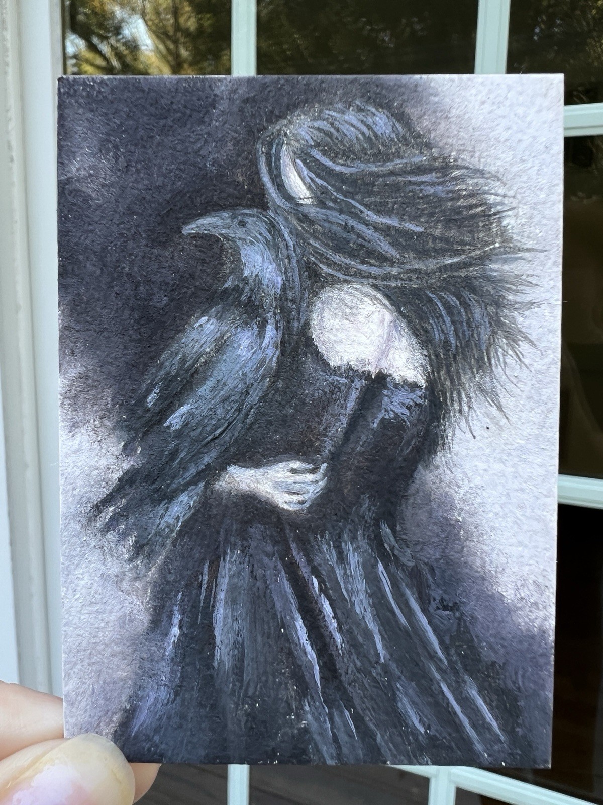 ACEO Original Painting, Witch Series Oil Mini Art, ScrapsOfSerotonin