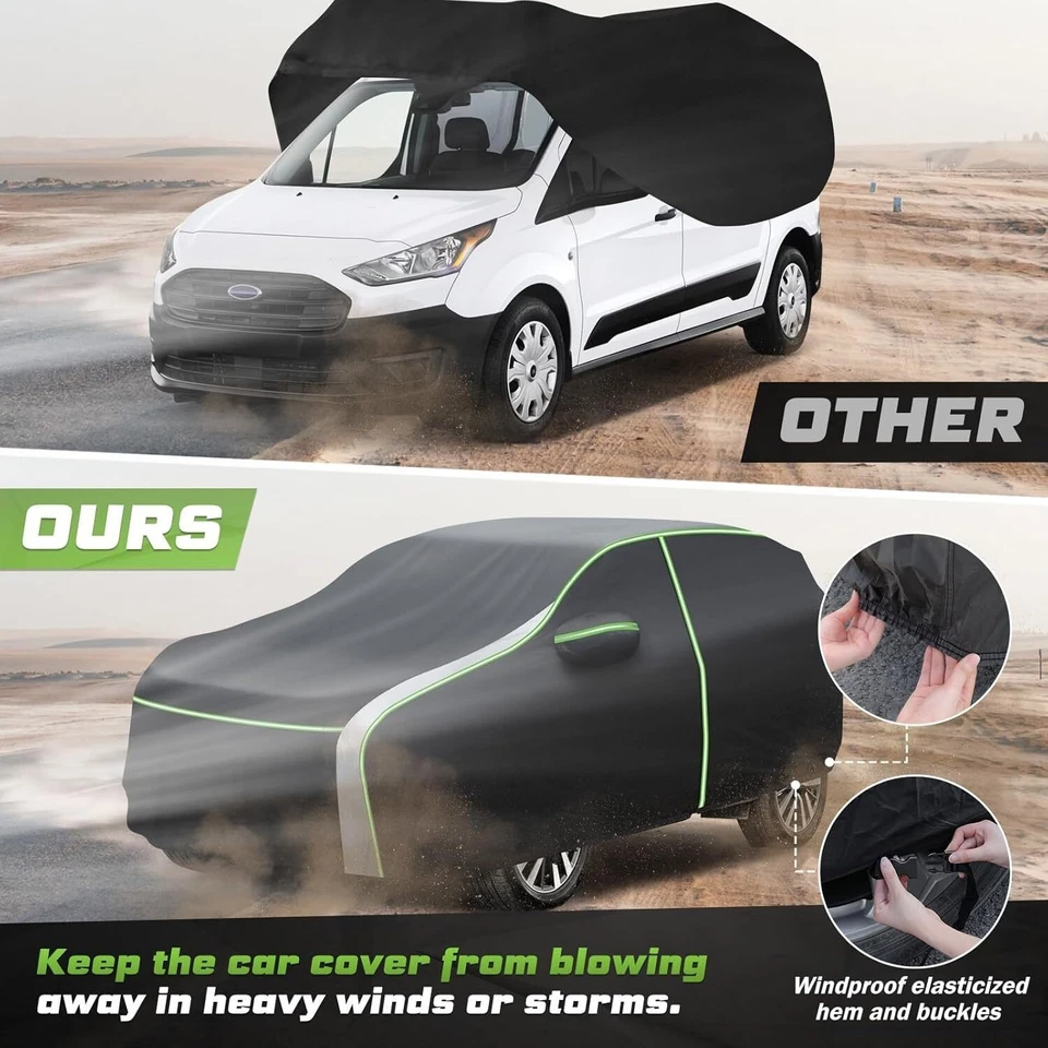 Cubierta de coche para Ford Transit Connect 2014-2026, 7 capas impermeable cubierta de coche Acce Foto 2 de 4