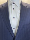 Jack Victor Exclusive Collection Sports Coat Blazer 42L 100% Wool Blue Stripe — photo 2