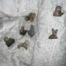 (7)Wade Whimsies England Miniature Figurines Dollhouse Collectibles Pottery VTG