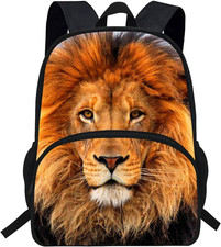 Kids Animal Backpack Lion Pattern 16 Inch School Bag Child Girl Boy Daypack