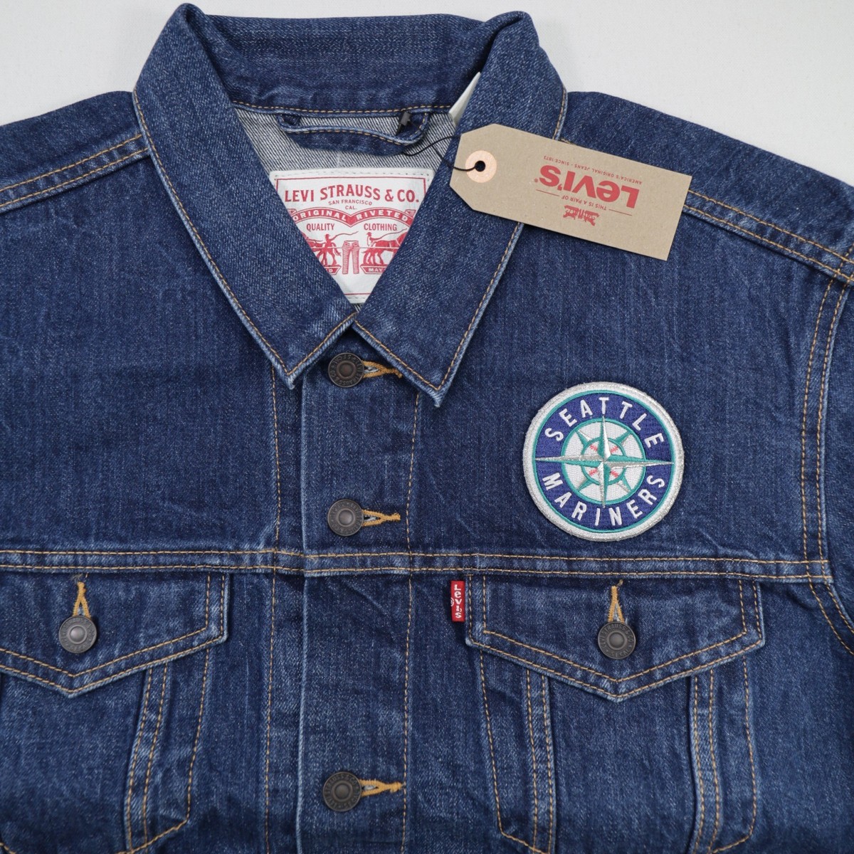 Levi's MLB Seattle Mariners Denim Trucker Jacket Size XL NWT