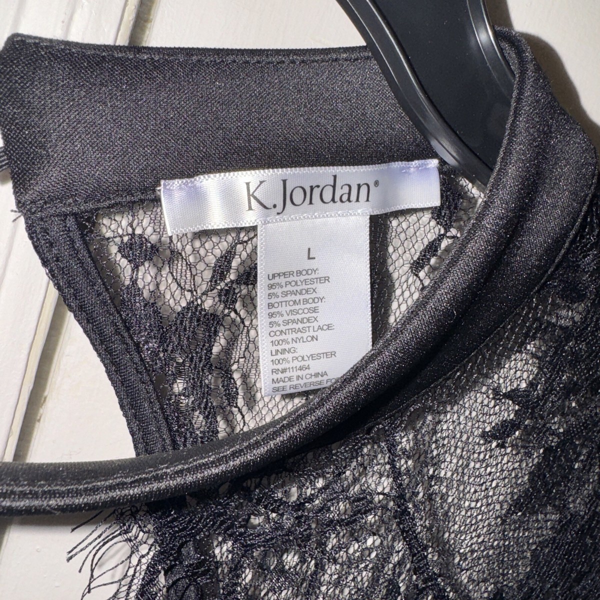 Black Lace Bodysuit Women Sz L NWOT