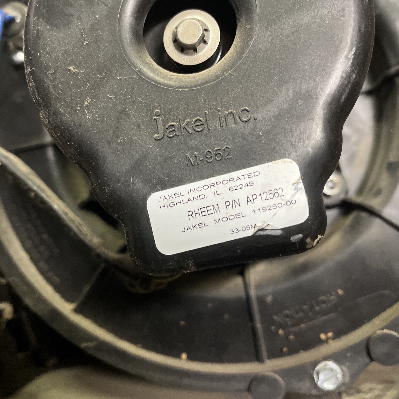 Rheem Power vent Blower Assembly Ruud AP12562 Jakel 11925000 eBay