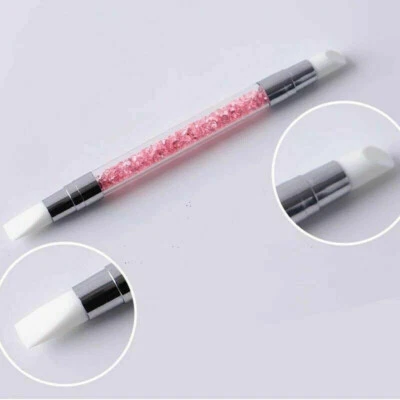 Pink Silicone Nail Art Brush Tool Double Ended Foil Application Pen Pigment tool