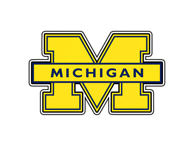 University Of Michigan Wolverines Home State Michigan Shaped - Vinyl Sticker at Sticker Shoppe