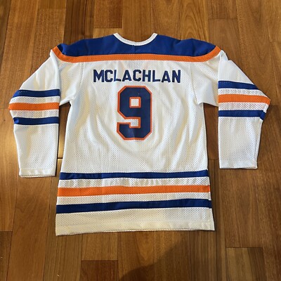 Vintage Edmonton Oilers White NHL Hockey Mesh Jersey Adult