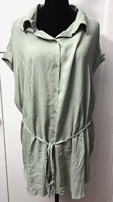 H&M Womens Top XL Button Down Green NWT Maternity Eco Mama Line