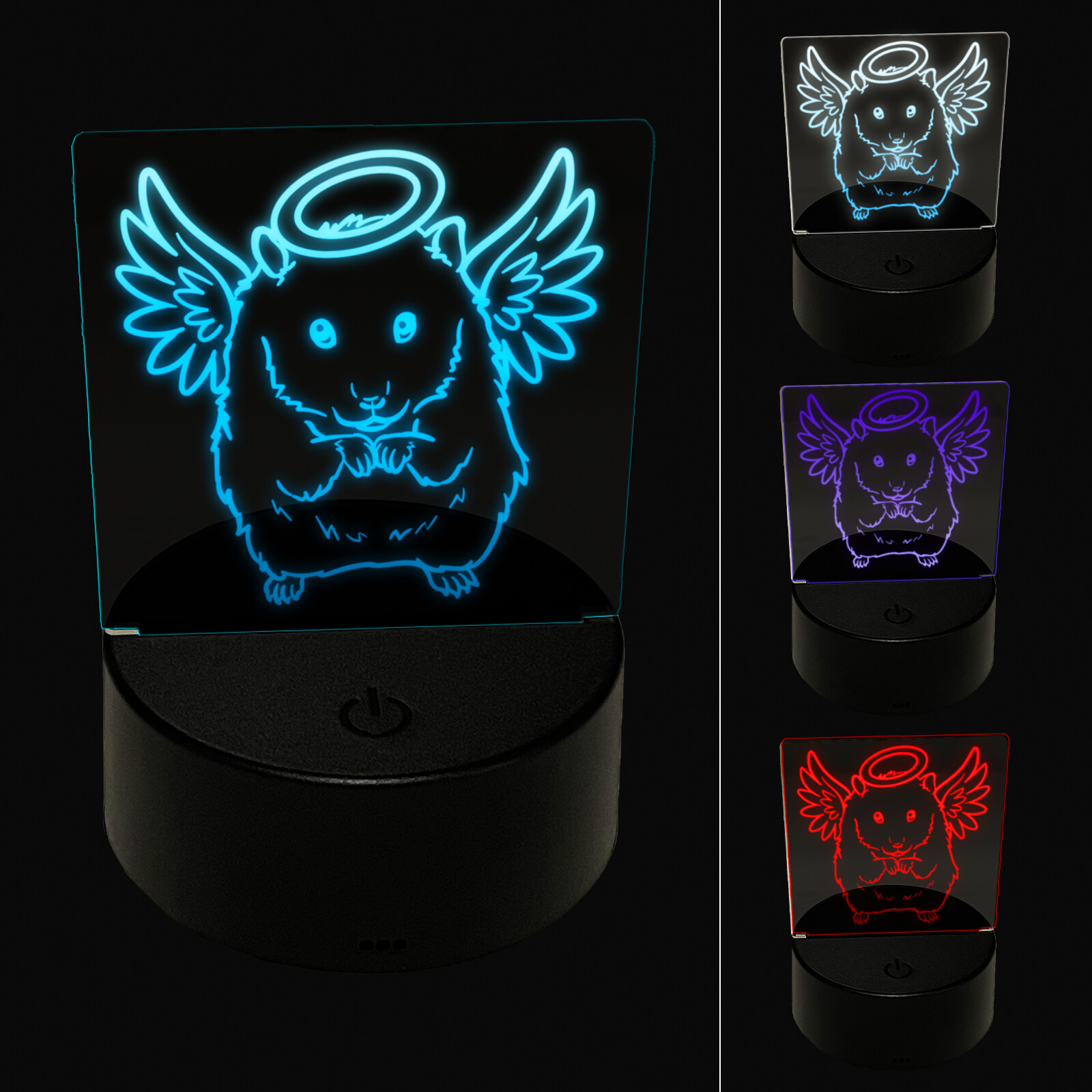 Curated visual reference: Picture Idea: Angel Hamster Loss Of Pet 3D Illusion Led Night Light
