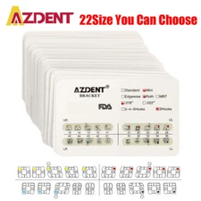 AZDENT Dental Ortho Bracket Braces Metal Mini/Standard MBT/Roth.022 018 Hook 345