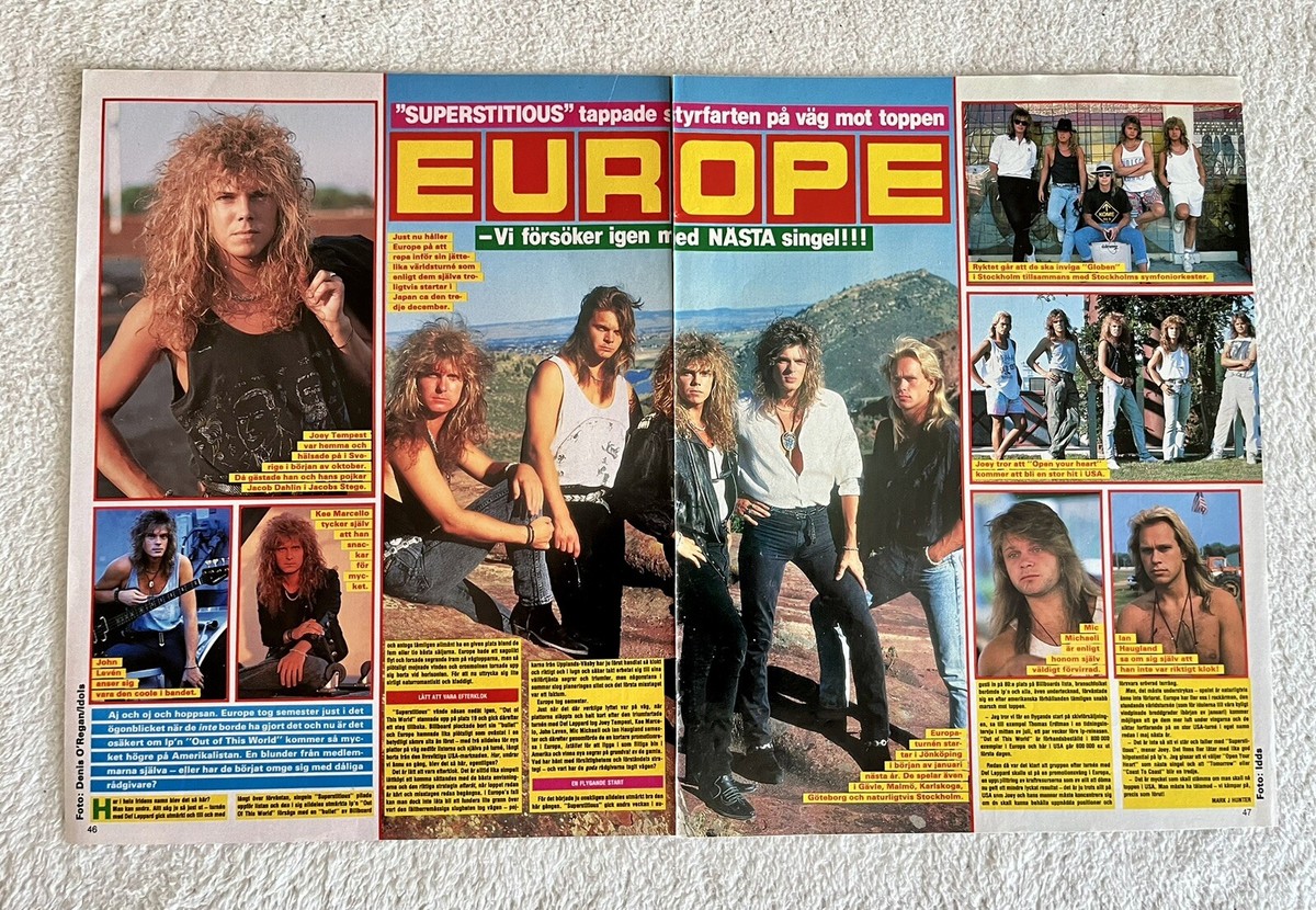 EUROPE 1988 JOEY TEMPEST Story Clip Poster Swedish Music magazine