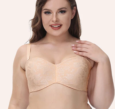 UK Plus Size Non Padded Strapless Multiway Minimiser Underwired Bra 32-46 CDEFG - Image 1 of 4