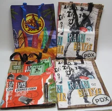 Set of 4 Oregon Portland PDX Trader Joe’s Tote Reusable Bag Grocery Shopping Bag