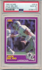 1989 Score Supplemental Jack Del Rio (Rookie Card) (#351S) PSA10 PSA. rookie card picture