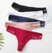 Low Rise Cotton Panty -- 5 Pack-- Black, White, Dark Blue, Wine Red Pink