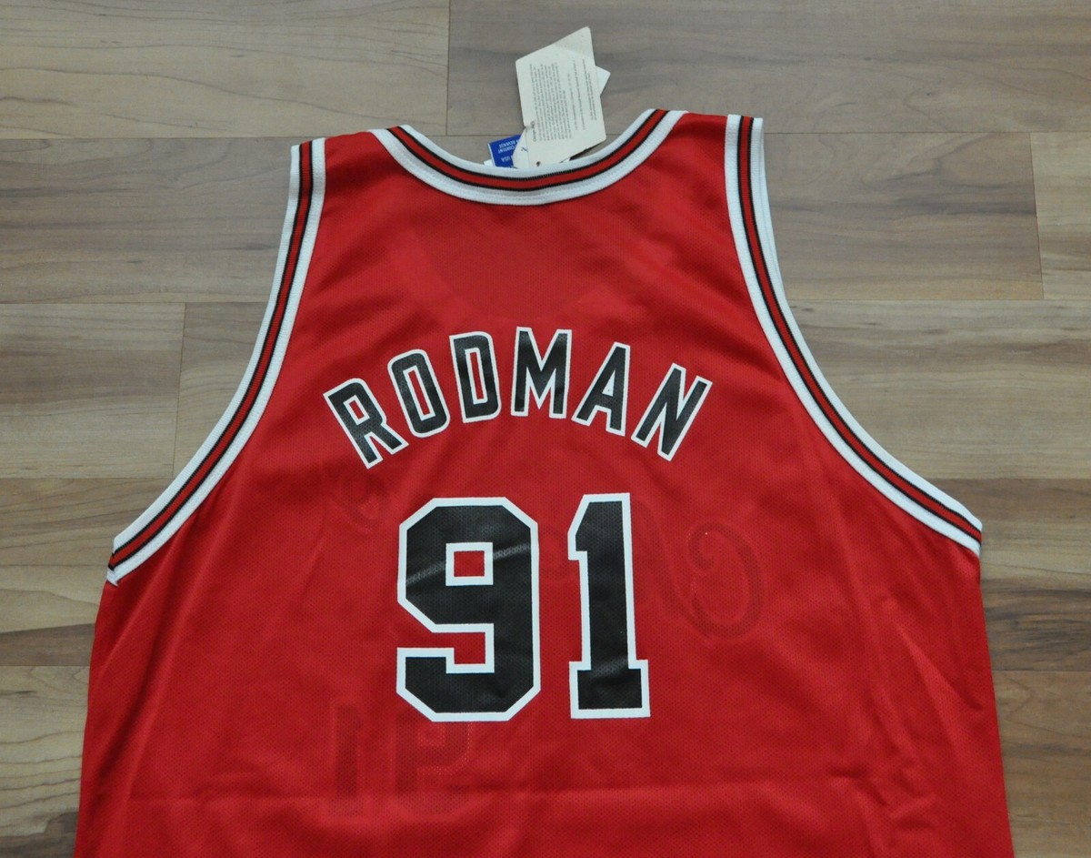 Dennis Rodman Chicago Bulls Champion Jersey Gold Patch NBA 50th