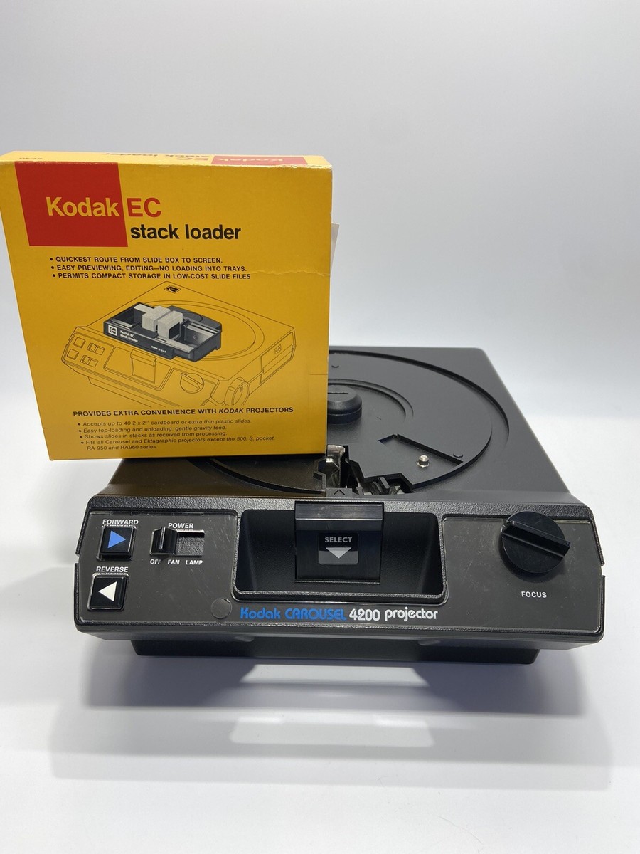 Kodak Carousel Projector 4200 With Remote, Kodak EC Stack Loader