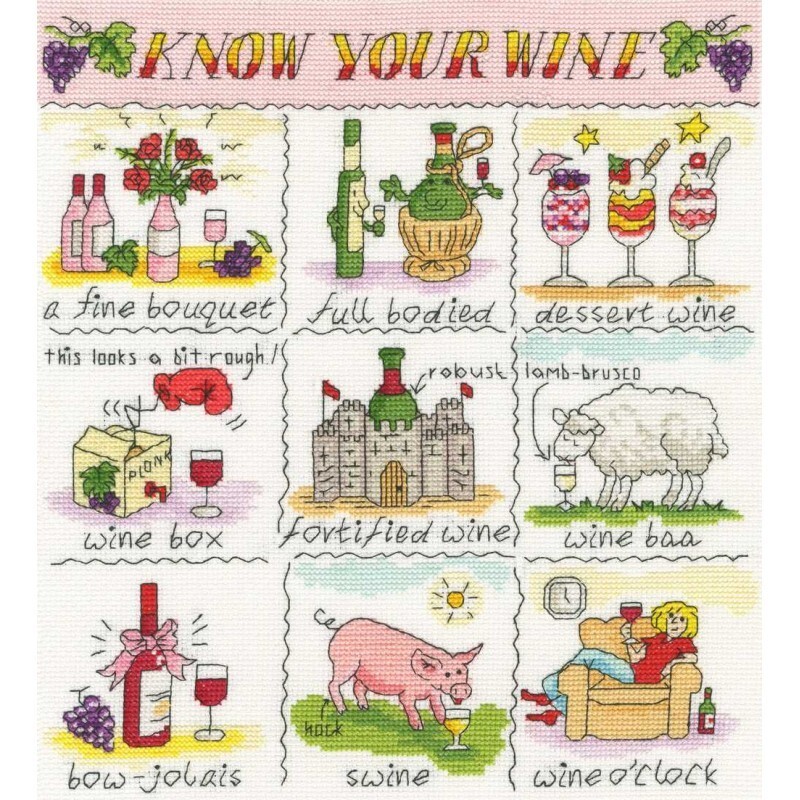 Bothy Threads Know Your Wine Cross Stitch Kit