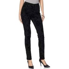 Diane Gilman Dg2 Virtual Stretch Novelty Skinny Jeans, Black, Size 6