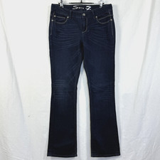 Seven 7 Jeans Womens Sz 8 Dark Indigo Wash Mid Rise Straight Stretch Denim