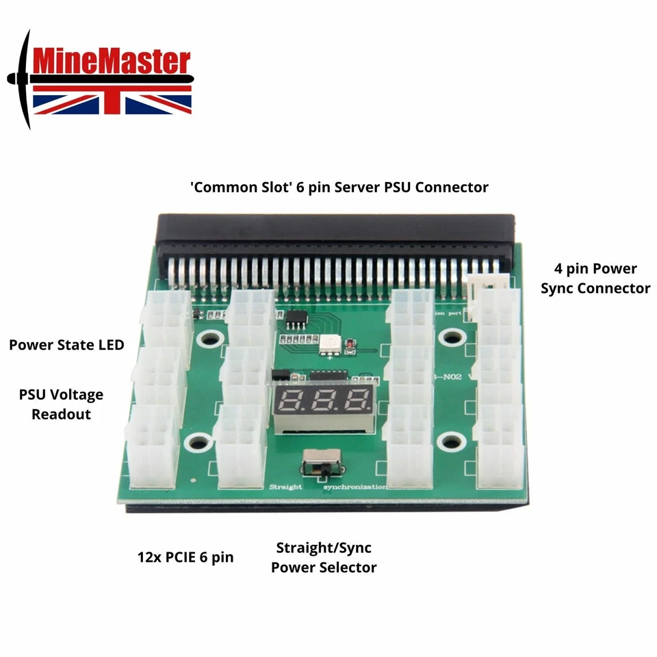 12 Port PCI-E Server PSU Breakout and Cables Bundle - GPU Crypto Mining - Image 2 of 4