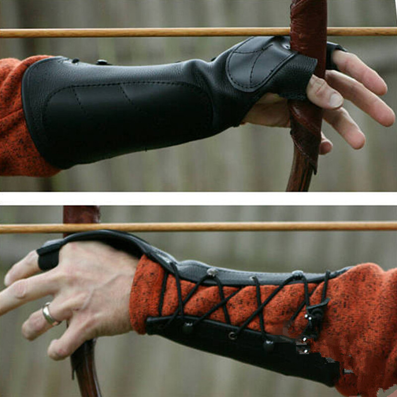 Medieval Archery Gauntlet Shooting Glove Hunting Guard Armor Faux Leather  Bracer