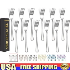 Stainless Steel Forks Set of 12 Durable Kitchen Utensils Dining Parties New
