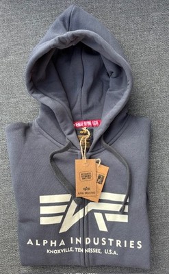 Alpha Industries Basic Zip Hoodie Greyblack Gr. M ++ NEU
