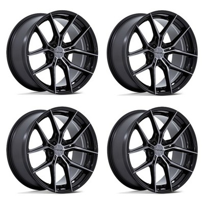 Set 4 18'' Niche NC279 Prodigy 5 Gloss Black Dark Tinted Clear 18x9.5 5x120 40mm