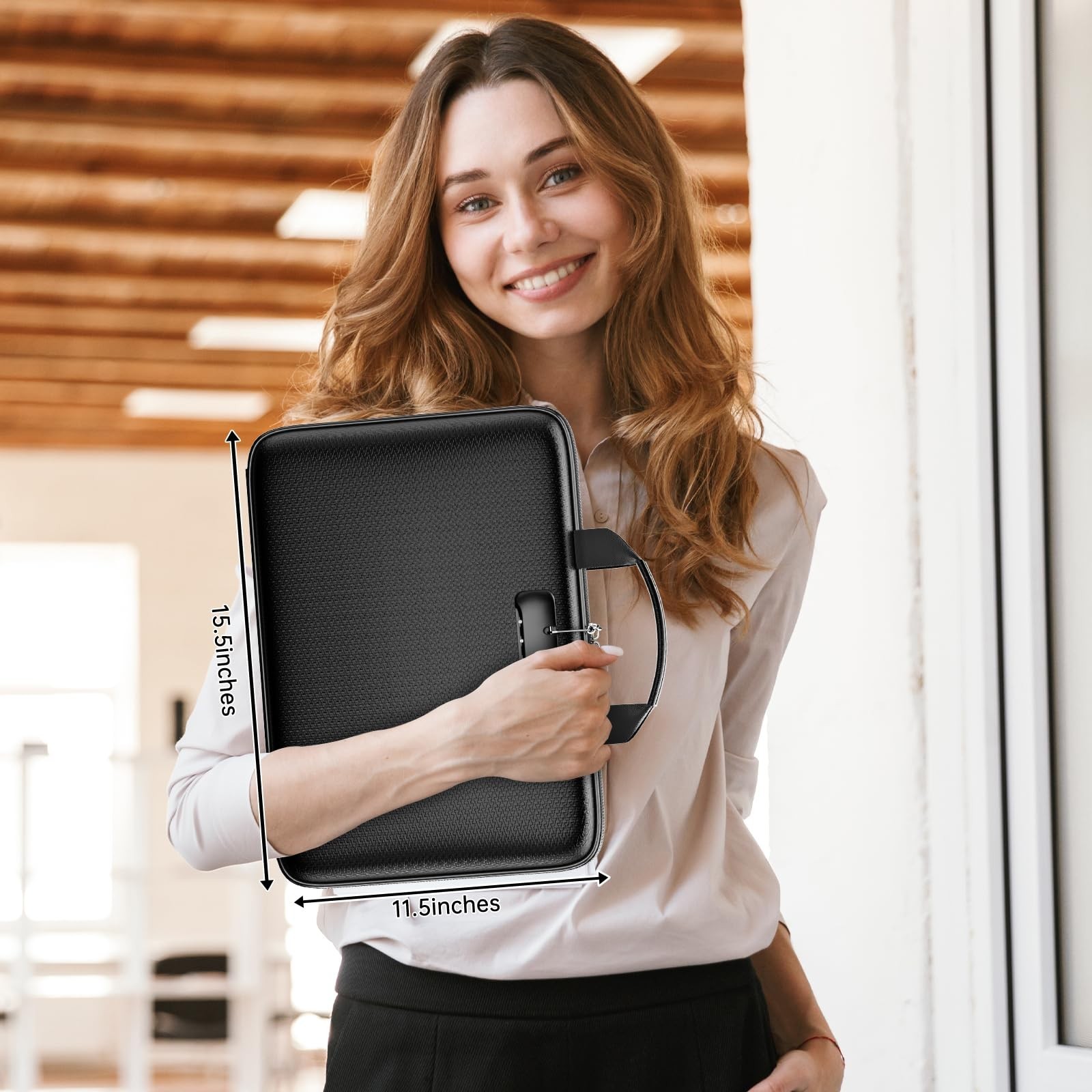 Fireproof File Organizer,Fireproof Document Box with Lock,Large 13 Pocket Exp...