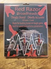 Red Razor 4 Pack fixed blade Broadheads Tim Wells Slockmaster 