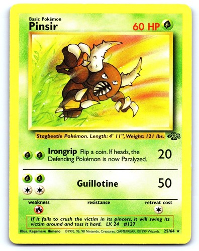 Pinsir 25/64 Rare Jungle Pokemon Unlimited Moderately Played