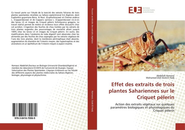 Effet Des Extraits De Trois Plantes Sahariennes Sur Le Criquet PéLerin Abdellah-image