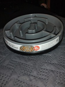 Outward Hound Fun Feeder Slo Bowl Slow Feeder Maze Dog Bowl Gray/Black