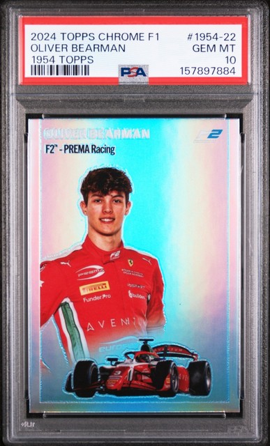 2024 Topps Chrome Formula 1 1954 Topps 1954-22 Oliver Bearman PSA 10 Pop 1