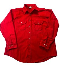 Vintage Frostproof Red Flannel Button Down Shirt 100 Cotton-size XL