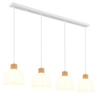 Pendelleuchte HäNgeleuchte Deckenleuchte Metall Weiß Glas HöHenküRzbar H 120 Cm