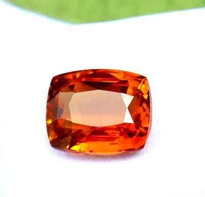 7-8 CT Orange Sapphire Loose Gemstone  Natural Certified Cushion Shape