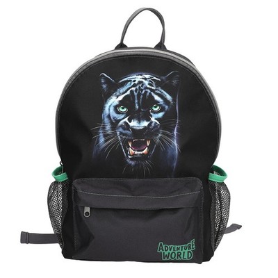 Depesche 13694 Adventure World Panther Backpack in Black and Green with Panther 